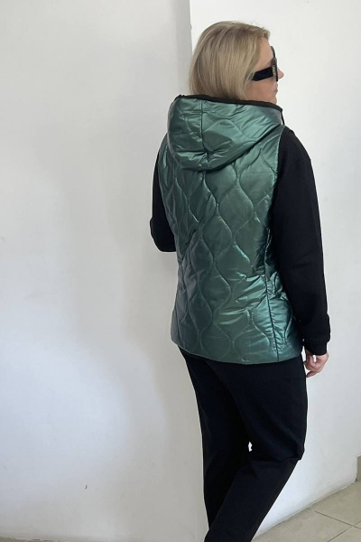 Брюки, джемпер, жилет TAiER 1082 изумруд - фото 3