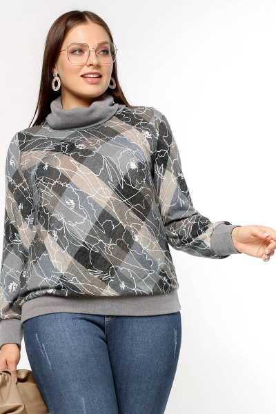 Джемпер La rouge 3248 клетка-(латте) - фото 1