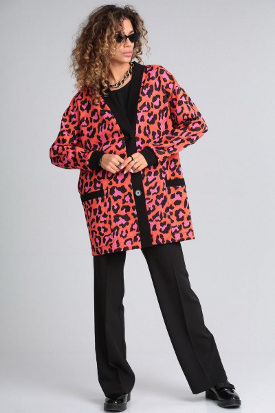Демисезонный кардиган с модным принтом и накладными карманами ALEZA 1113 - фото 2