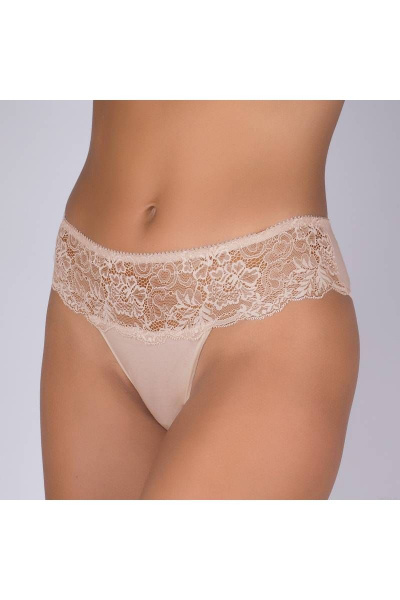 Трусы из хлопкового трикотажа с кружевной отделкой Verally 1040-3 серебристый пион - фото 3