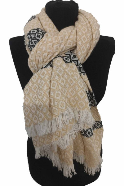 Шарф ромбики из текстиля для демисезона и повседневной носки TrendCorner 9-16-19-174 1014 - фото 1