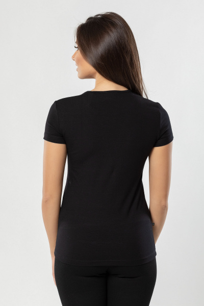 Фуфайка женская приталенная из трикотажа и хлопка SERGE 6367/56 black001 - фото 2