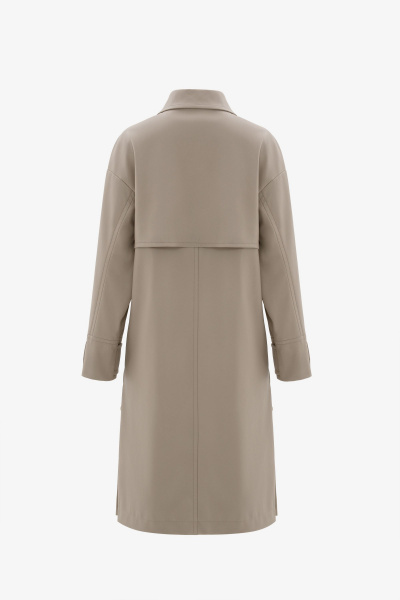 Плащ демисезонный на каждый день из экокожи Elema 2-11845-1-170 ваниль - фото 3