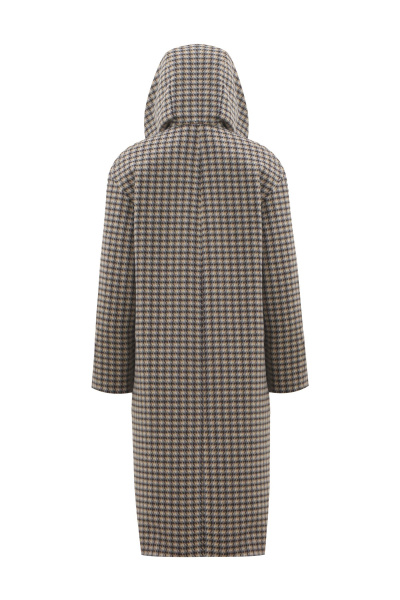 Пальто серое утеплённое из пальтовой ткани и шерсти Elema 6-11083-2-164 клетка - фото 8