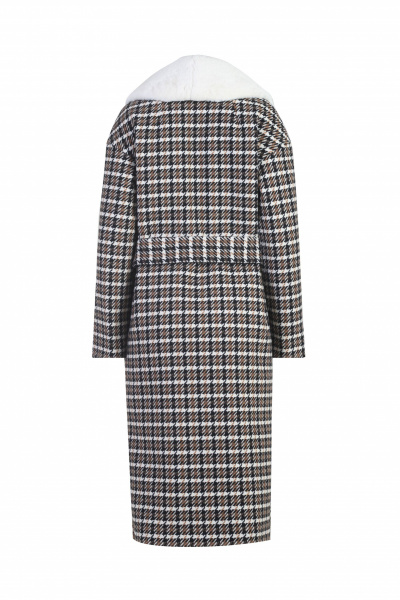 Пальто демисезонное на каждый день из шерсти Elema 6-12199-1-164 клетка - фото 7