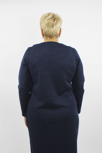 Платье с разрезом и карманами из трикотажа с воротником Полесье С4718-20 0С2221-Д43 164 т.синий - фото 4