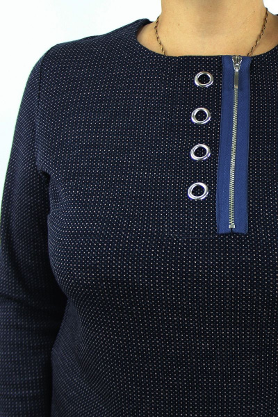 Платье с разрезом и карманами из трикотажа с воротником Полесье С4718-20 0С2221-Д43 164 т.синий - фото 3