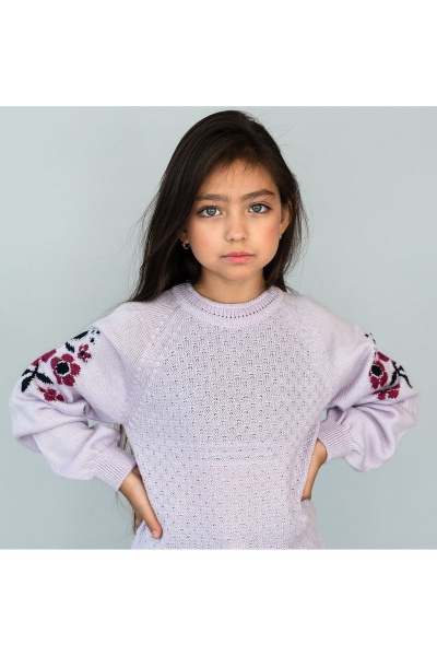 Платье из шерстяного трикотажа с длинным рукавом и расширением Полесье С4880-17 8С0175-Д43 146 лавандовый - фото 3