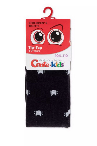 Детские демисезонные трикотажные колготки из хлопка CONTE Conte-kids_TIP-TOP_567 черный - фото 2
