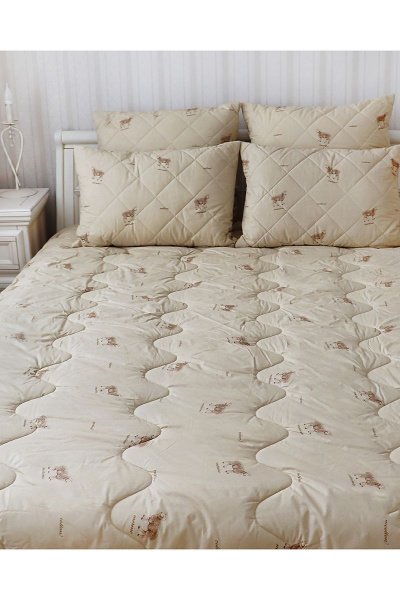 Одеяло двойное из хлопка с шерстью 205x172 см Файбертек ШМ.2.01.П - фото 1