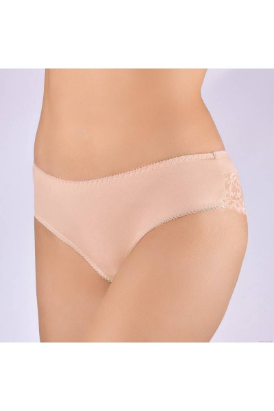 Трусы из хлопкового трикотажа с кружевной аппликацией Verally 190-3 серебристый пион - фото 3