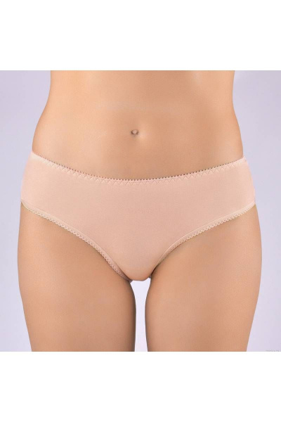 Трусы из хлопкового трикотажа с кружевной аппликацией Verally 190-3 серебристый пион - фото 1