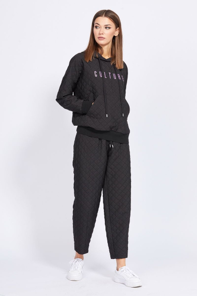 Брюки аллигаторные из костюмно-плательной ткани EOLA 2301 черный - фото 3