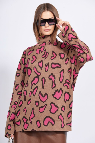 Джемпер EOLA 2309 пятна_малина - фото 1