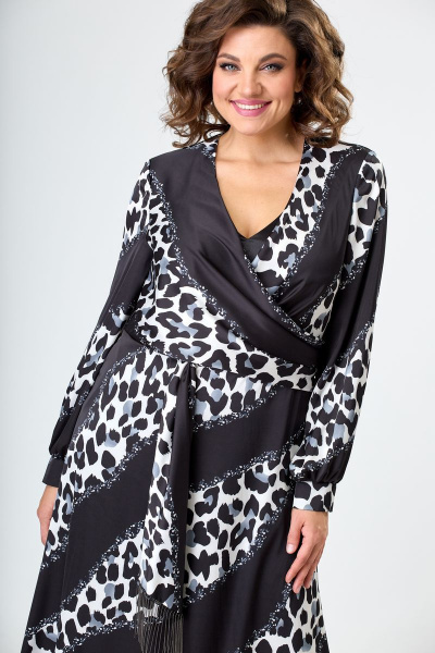 Платье ANASTASIA MAK 1054 серый_мультиколор - фото 6