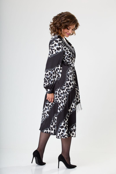 Платье ANASTASIA MAK 1054 серый_мультиколор - фото 4