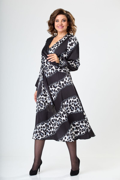 Платье ANASTASIA MAK 1054 серый_мультиколор - фото 2