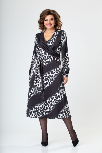 Платье ANASTASIA MAK 1054 серый_мультиколор - фото 1