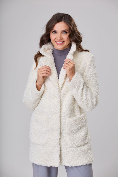Полупальто БелЭльСтиль 825-1 88 22 молочный - фото 4