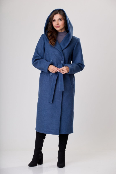 Пальто БелЭльСтиль 838-1 92 22 синяя-лазурь - фото 5