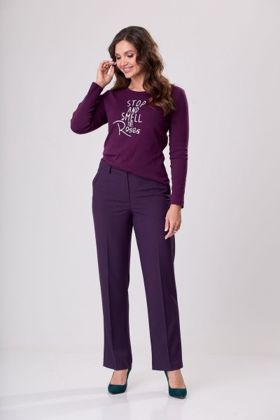 Джемпер из трикотажной ткани с печатью БелЭльСтиль 484-1 44 22 фуксия - фото 2