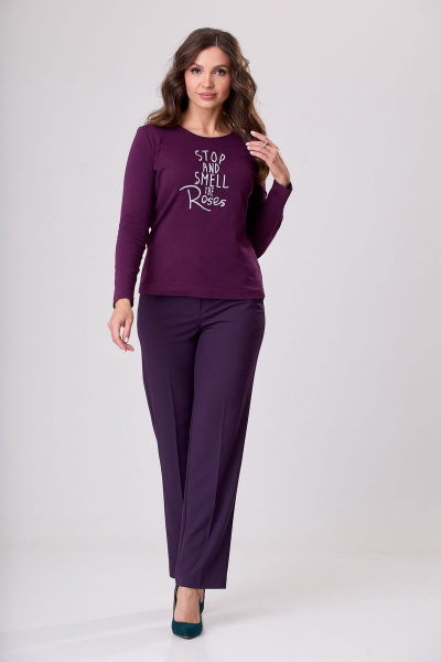 Джемпер из трикотажной ткани с печатью БелЭльСтиль 484-1 44 22 фуксия - фото 1