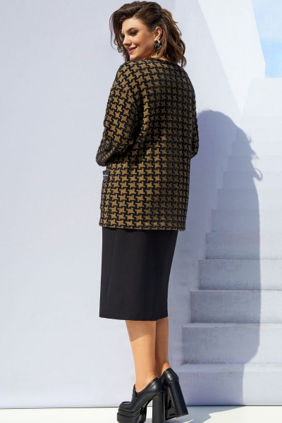 Джемпер, платье Vittoria Queen 16933 гусиная_лапка+черный - фото 5