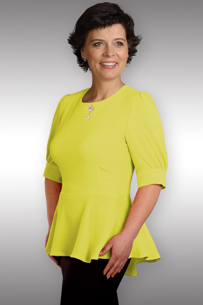 Демисезонная блуза из хлопка с рельефами Таир-Гранд 62181 желтый - фото 1