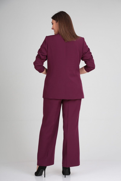 Демисезонный костюм 2-ка из тянущейся костюмной ткани Mubliz 003/1 слива - фото 2