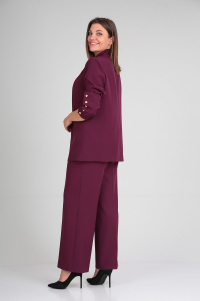 Демисезонный костюм 2-ка из тянущейся костюмной ткани Mubliz 003/1 слива - фото 4