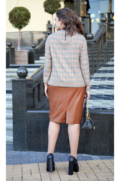 Платье Vittoria Queen 17383 диз_гусиная_лапка-карамель - фото 3