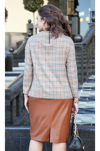 Платье Vittoria Queen 17383 диз_гусиная_лапка-карамель - фото 2