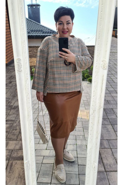 Платье Vittoria Queen 17383 диз_гусиная_лапка-карамель - фото 4