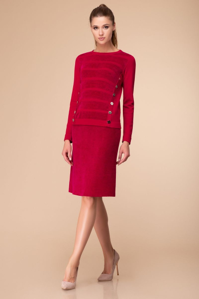 Демисезонная юбка из трикотажа с классическим силуэтом Barbara Geratti С1169BG H красный - фото 1