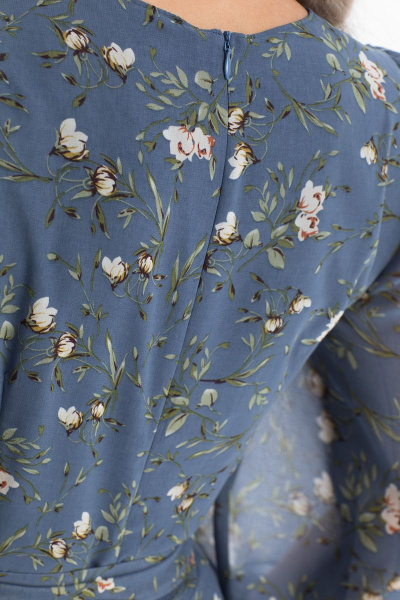 Платье из шифона с талиевыми вытачками и съемным поясом Golden Valley 4708 голубой - фото 8