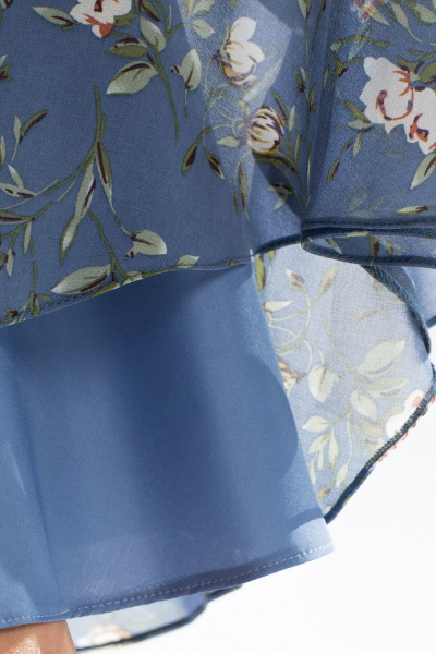 Платье из шифона с талиевыми вытачками и съемным поясом Golden Valley 4708 голубой - фото 7