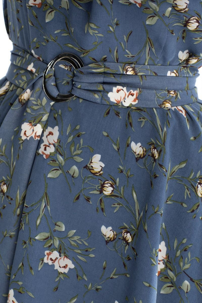 Платье из шифона с талиевыми вытачками и съемным поясом Golden Valley 4708 голубой - фото 6