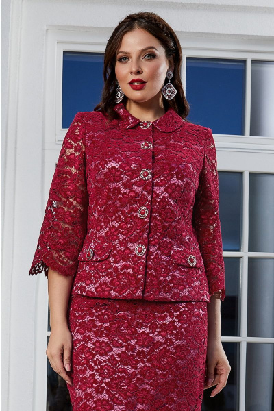 Жакет, юбка Lissana 3333 винный - фото 3