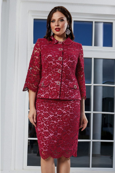 Жакет, юбка Lissana 3333 винный - фото 2