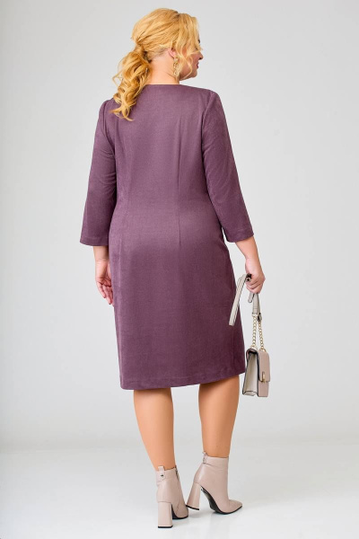 Трикотажное платье с карманами Swallow 633 слива - фото 7