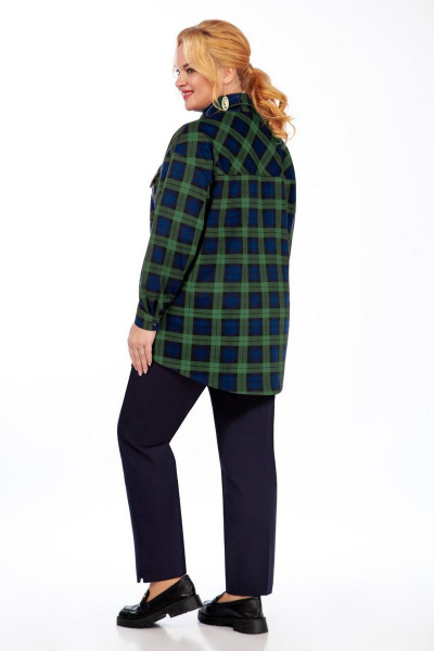 Рубашка Элль-стиль 2171 сине-зеленый_принт - фото 2