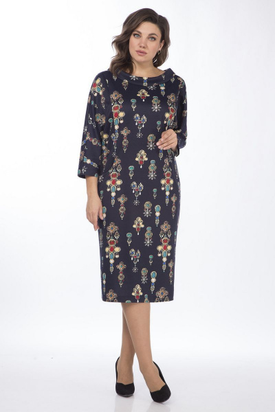 Платье прямого силуэта из трикотажа с рельефами и карманами Matini 3.1659 - фото 3