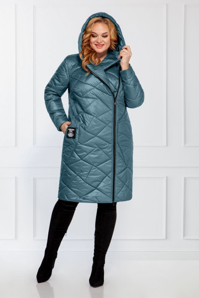 Пальто БагираАнТа 735 бирюза - фото 2