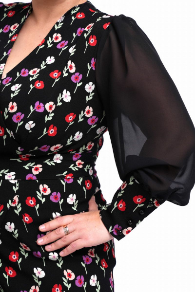 Платье с запахом, приталенное из ткани с ярким принтом Almirastyle 204 - фото 6