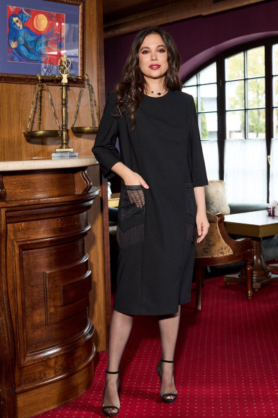 Платье ANASTASIA MAK 1059 черный - фото 2