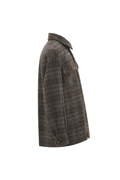 Пальто на каждый день из шерстяной пальтовой ткани Elema 1М-11668-1-182 серая_клетка - фото 2