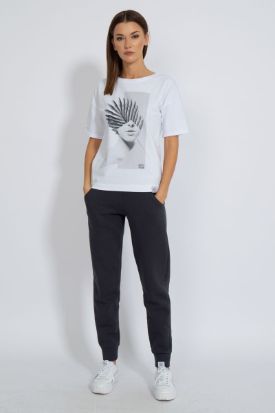 Футболка круглогодичная свободный крой из хлопкового трикотажа Kivviwear 4026.87 - фото 11