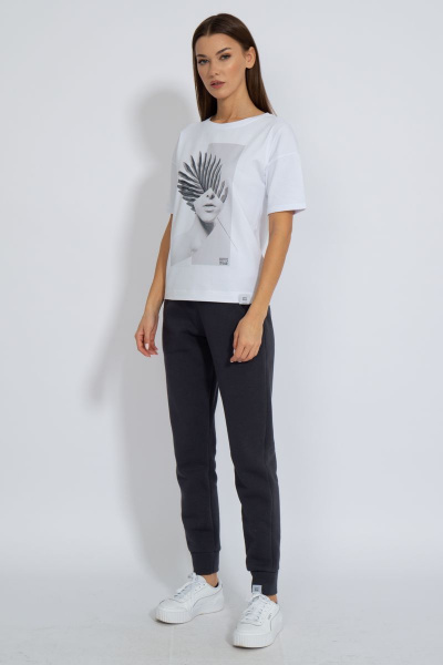 Футболка круглогодичная свободный крой из хлопкового трикотажа Kivviwear 4026.87 - фото 5