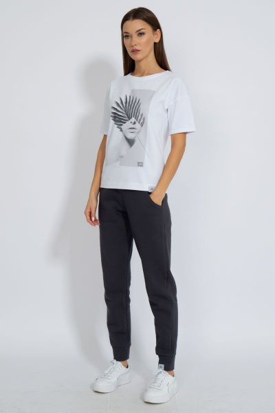 Футболка круглогодичная свободный крой из хлопкового трикотажа Kivviwear 4026.87 - фото 4