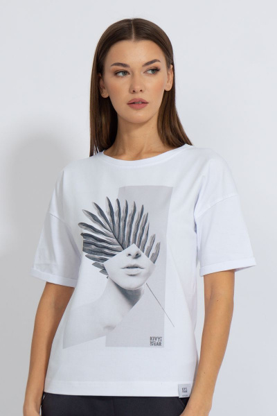 Футболка круглогодичная свободный крой из хлопкового трикотажа Kivviwear 4026.87 - фото 1